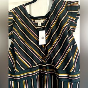 Monteau Stripe Dress | Green, Pink, White and Yellow| 2x